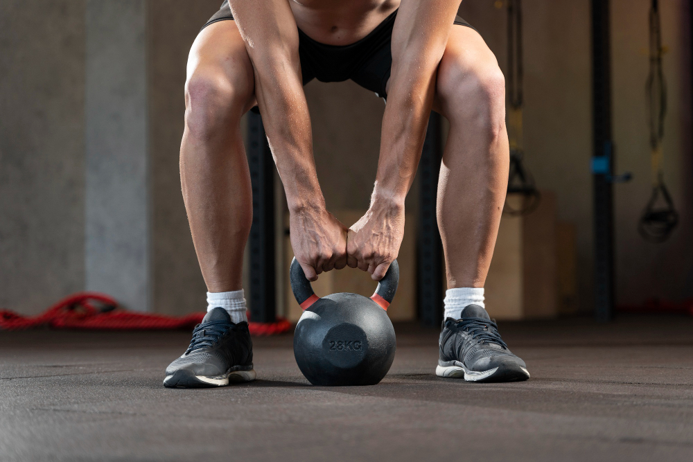 persona entrenando Kettlebell